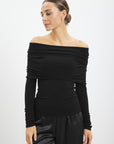 Dove off-shoulder Top - Black