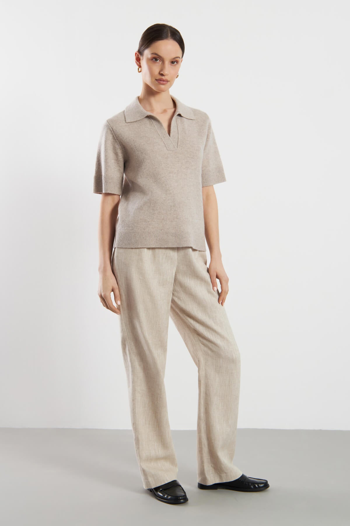 Menton Polo Blouse - Beige