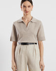 Menton Polo Blouse - Beige